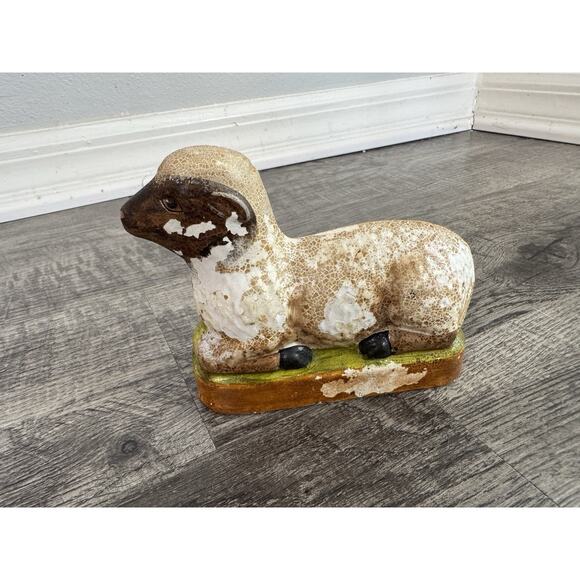 Vaillencourt Folk Art Chalkware Sheep Set #61 #166 #167 1980’s Rustic Primitive - Picture 3 of 16
